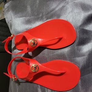 Michael Kors coral jelly thong sandal